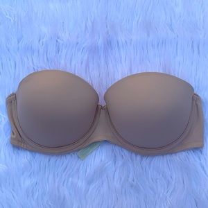 Victoria’s Secret PINK Strapless Push Up Multi-position Bra 34C Nude